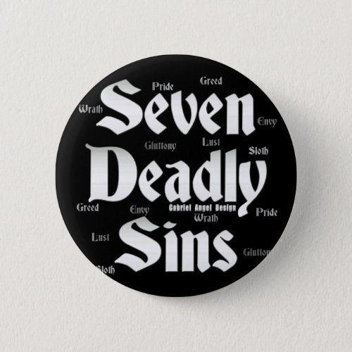 Seven Deadly Sins Logo Pinback Button