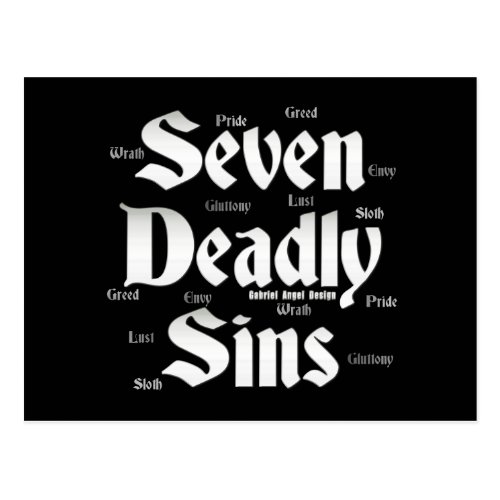 Seven Deadly Sins Logo Postcard Seven Deadly Sins Logo Postcard