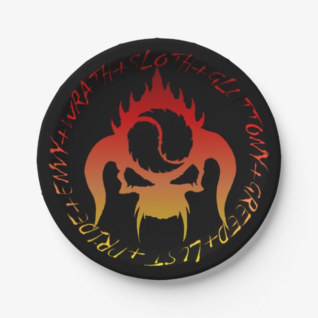 Seven deadly sins paper plate (Front)