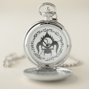 Seven deadly sins pocket watch