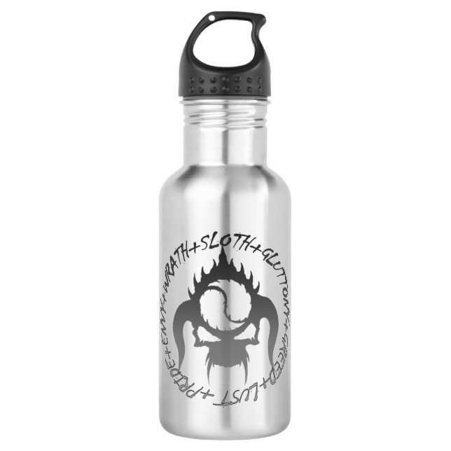 Seven deadly sins stainless steel water bottle (Front)