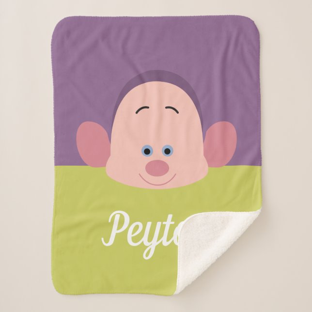 Seven Dwarfs - Dopey Character | Name Sherpa Blanket (Front)