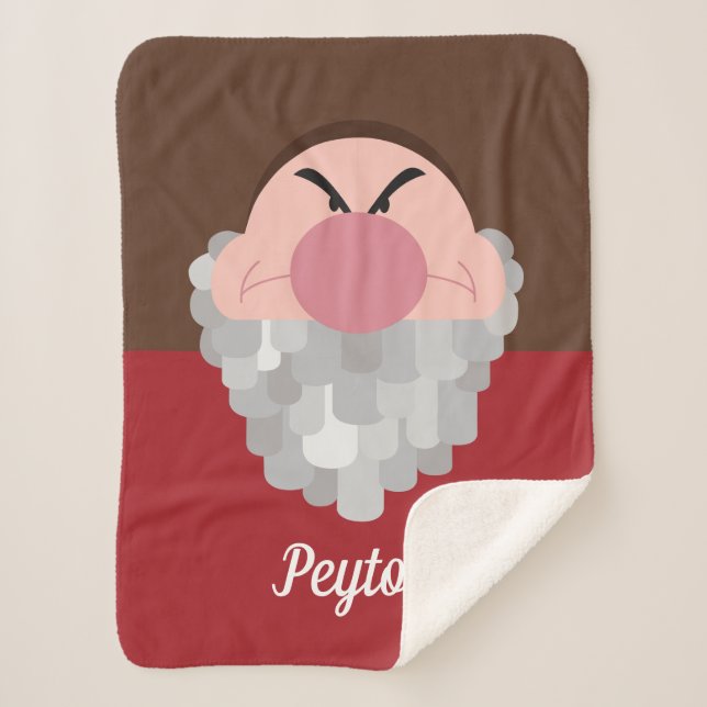Seven Dwarfs - Grumpy Character | Name Sherpa Blanket (Front)
