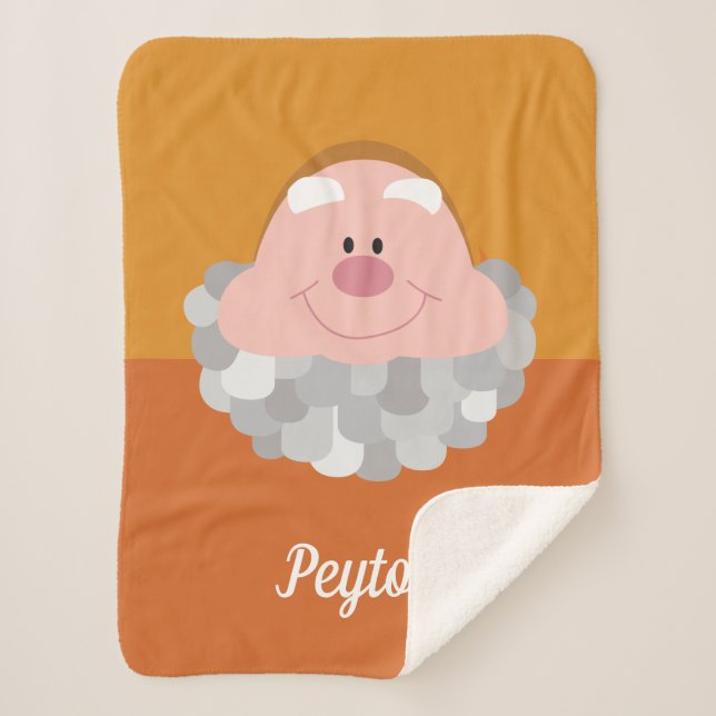Seven Dwarfs - Happy Character | Name Sherpa Blanket (Front)