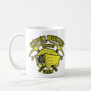 SEVEN DWARFS MINING TRAIN AND STICKER COFFEE MUG