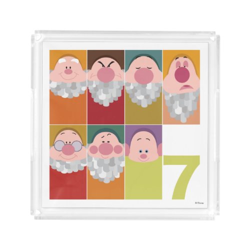 Seven Dwarfs Stylized Character Art Acrylic Tray