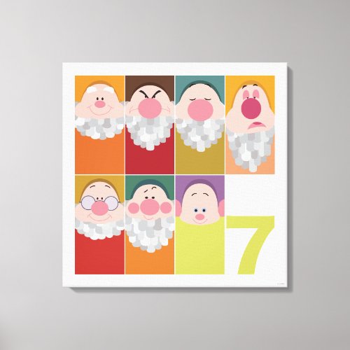 Seven Dwarfs Stylized Character Art Canvas Print