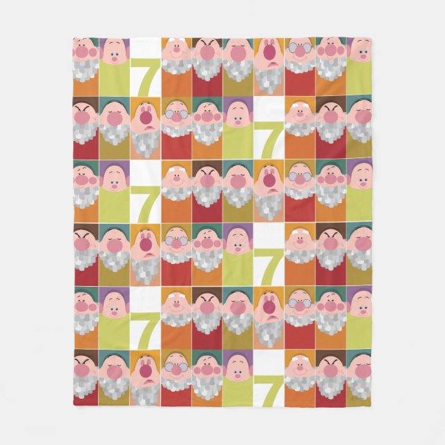 Seven Dwarfs Stylized Character Art Fleece Blanket (Front)