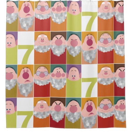 Seven Dwarfs Stylized Character Art Shower Curtain