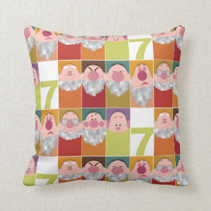 Seven Dwarfs Stylized Character Art Throw Pillow