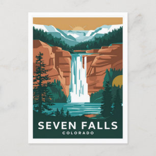 seven falls colorado postcard