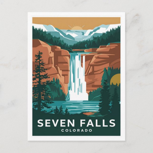 seven falls colorado  postcard (Front)