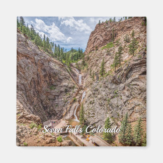 Seven Falls Colorado Square Magnet