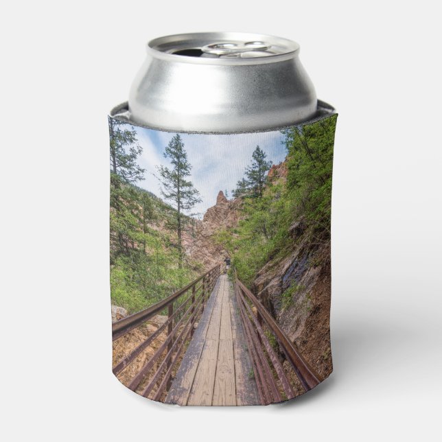 Seven Falls Walkway Bridge Can Cooler (Can Front)