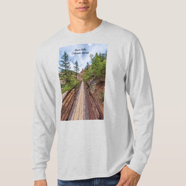 Seven Falls Walkway Bridge Men's Long Sleeve Shirt (Front)