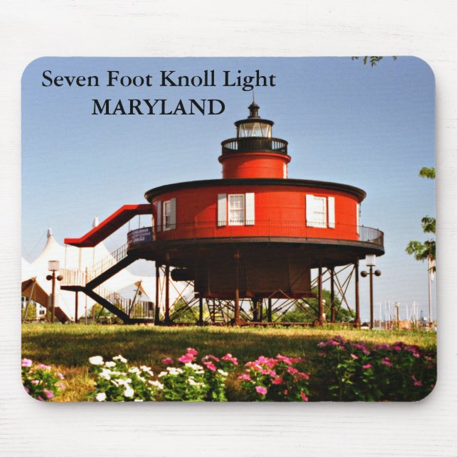 Seven Foot Knoll Light, Maryland Mousepad (Front)