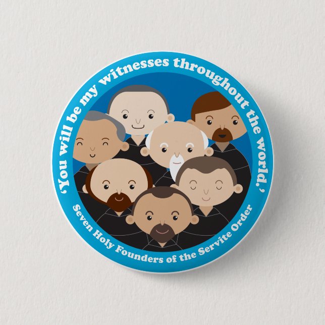 Seven Founders of the Servite Order Button (Front)