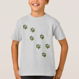 Seven Fox Terrier Paw Prints Walking, T-Shirt