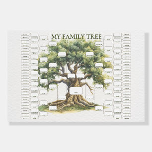 Seven Generation Family Tree Ancestry Geneology Foam Board