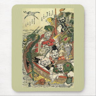 Seven Gods of Good Fortune Hokusai Fine Art Mouse Pad