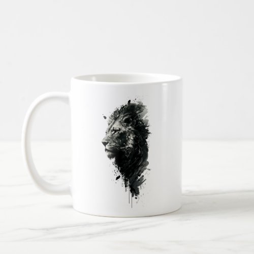 Seven Head Art Watercolor Lion Head Coffee Mug