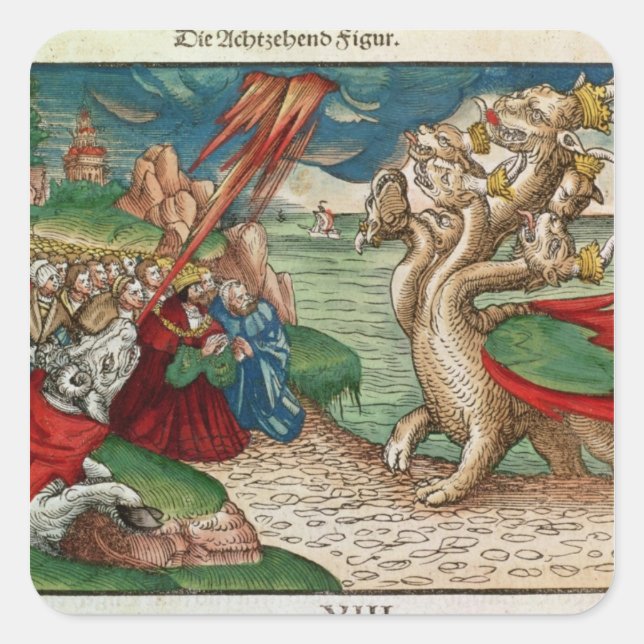 Seven-headed serpent from the Book of Square Sticker (Front)