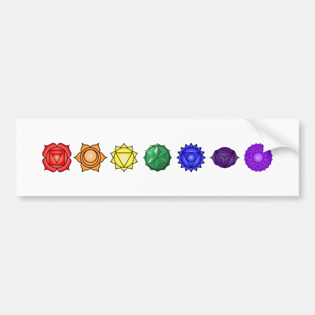 Seven Horizontal Chakras Bumper Sticker (Front)