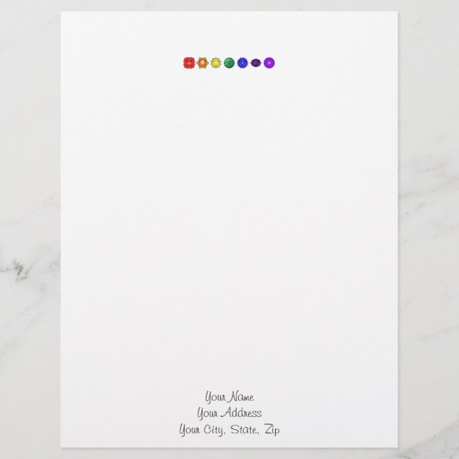 Seven Horizontal Chakras Letterhead (Front)