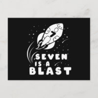 SEVEN IS A BLAST 7th Birthday Boy Space Birthday
