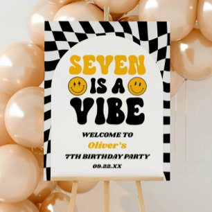 Seven Is A Vibe 7th Birthday Party Welcome Sign