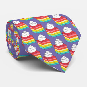 Seven Layer Retro Rainbow Gelatin Salad Dessert Neck Tie