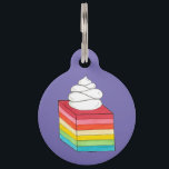 Seven Layer Retro Rainbow Gelatin Salad Dessert Pet ID Tag<br><div class="desc">Design features an original marker illustration of a whimsical retro recipe: a seven layer rainbow gelatin salad (sometimes called layered rainbow salad, or 7-layer salad) topped with whipped cream. A vintage dessert classic! This design is also available on other products. Lots of additional food illustrations are also available from this...</div>