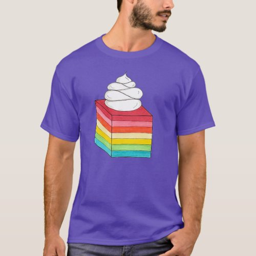 Seven Layer Retro Rainbow Gelatin Salad Dessert T_Shirt