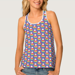 Seven Layer Retro Rainbow Gelatin Salad Dessert Tank Top