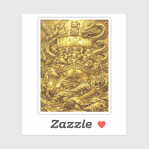 Seven Lucky Gods -Japanese Gods- Golden shine Sticker