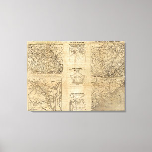 Seven maps from the New York Herald Canvas Print