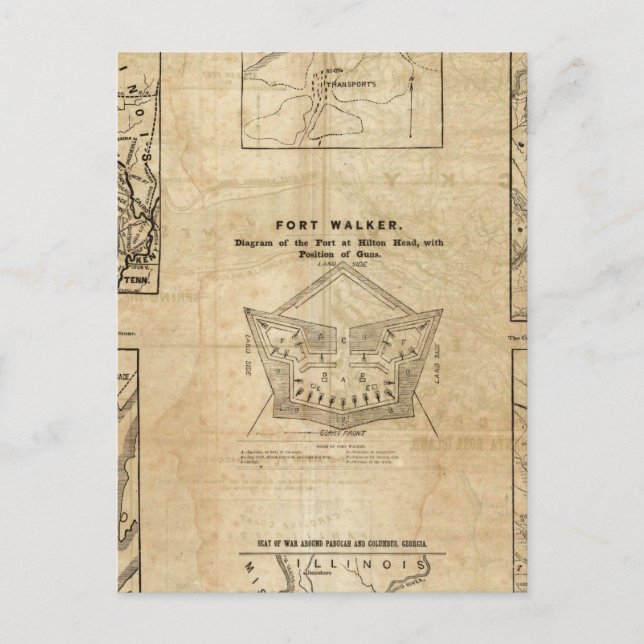 Seven maps from the New York Herald Postcard (Front)