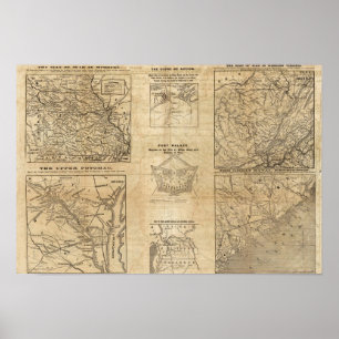 Seven maps from the New York Herald Poster