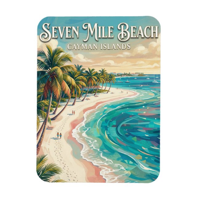 Seven Mile Beach Cayman Islands Magnet (Vertical)