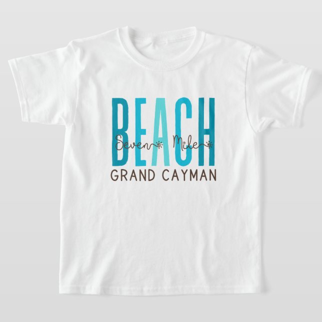 Seven Mile Beach Grand Cayman (Ocean) T-Shirt (Laydown)