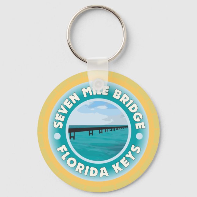 Seven Mile Bridge Florida Keys Keychain (Front)