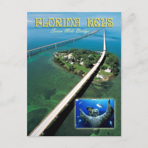 Seven Mile Bridge  Pigeon Key  Florida Keys Postcard