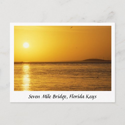 Seven Mile Bridge Sunset Florida Keys Postcard