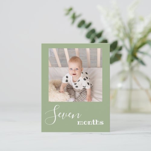 Seven Month Photo First Birthday Banner Card