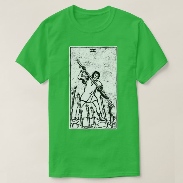 Seven of Wands VII of Wands Tarot d Major Arcana f T-Shirt (Design Front)