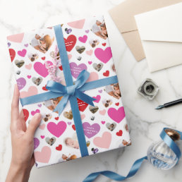 Seven Photo Valentine&#39;s Day Heart Wrapping Paper
