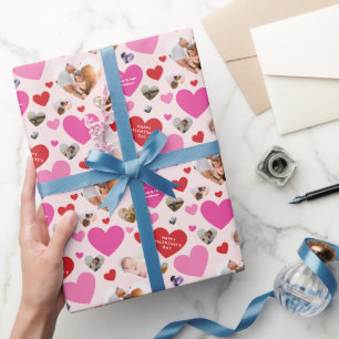 Seven Photo Valentine's Day Heart Wrapping Paper