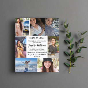 seven photos collage graduation invitation 2025