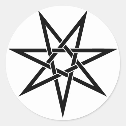 Seven Pointed Star Classic Round Sticker