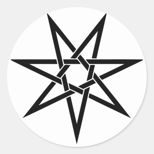 Seven Pointed Star Classic Round Sticker | Zazzle.com